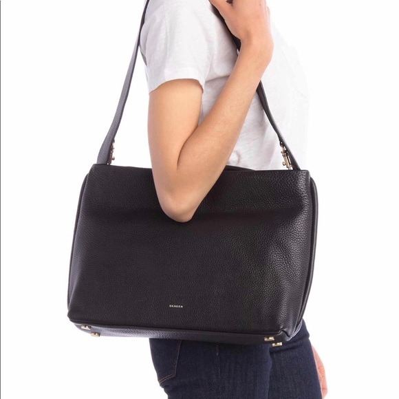 SKAGEN MIKKELINE LEATHER SATCHEL, NWT - Picture 2 of 7